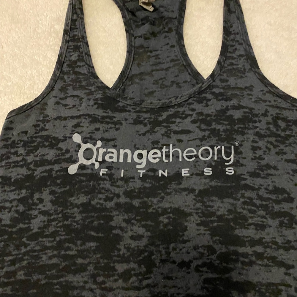 Workout tank. Black Orange theory fitness tank. Size medium